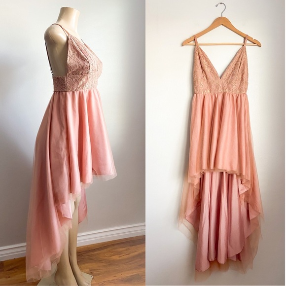 NWT Windsor Formal High Low Tulle Floral Embroidery Gown Maxi Dress Prom Wedding - Picture 1 of 11